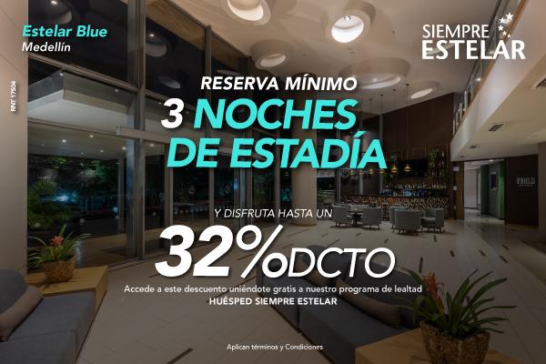 Más noches, más ahorro, más Estelar! ESTELAR Blue Colombia - Medellín Más noches, más ahorro, más Estelar! ESTELAR Blue Colombia - Medellín
